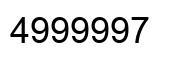Number 4999997 black image