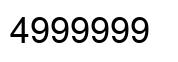 Número 4999999 imagen negro