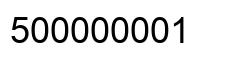 Number 500000001 black image