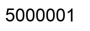 Number 5000001 black image