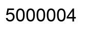 Number 5000004 black image