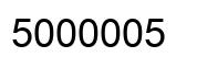 Number 5000005 black image