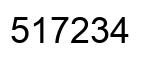 Number 517234 black image