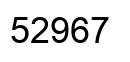 Number 52967 black image