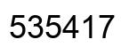 Number 535417 black image