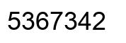 Number 5367342 black image