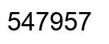 Number 547957 black image