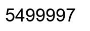 Number 5499997 black image