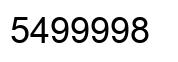 Number 5499998 black image
