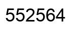 Number 552564 black image