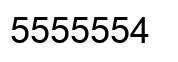 Number 5555554 black image
