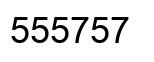 Number 555757 black image