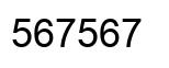 Number 567567 black image