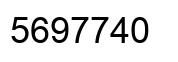 Number 5697740 black image