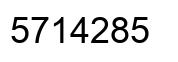Number 5714285 black image