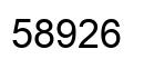 Número 58926 imagen negro
