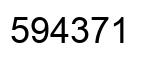 Number 594371 black image