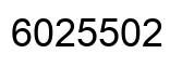 Number 6025502 black image