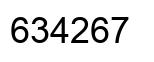 Number 634267 black image