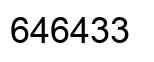 Number 646433 black image
