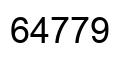 Number 64779 black image