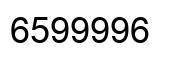 Number 6599996 black image