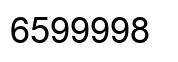 Number 6599998 black image