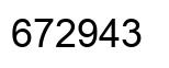 Number 672943 black image