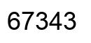 Number 67343 black image