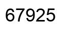 Number 67925 black image