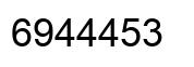 Número 6944453 imagen negro
