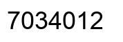 Number 7034012 black image