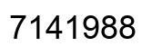 Number 7141988 black image