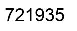 Number 721935 black image