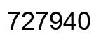 Number 727940 black image