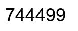 Number 744499 black image