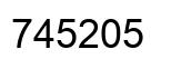 Number 745205 black image
