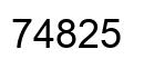 Number 74825 black image