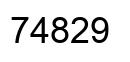Number 74829 black image