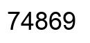 Number 74869 black image
