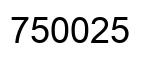 Number 750025 black image