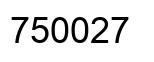 Number 750027 black image