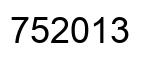 Number 752013 black image