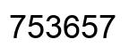 Number 753657 black image