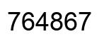 Number 764867 black image