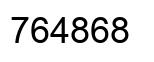 Number 764868 black image