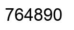 Number 764890 black image
