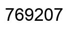 Number 769207 black image