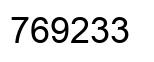 Number 769233 black image