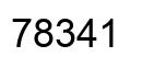 Number 78341 black image